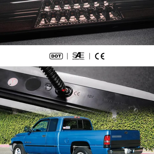 Miniatura 4 de Tercera luz de freno LED de repuesto para Dodge Ram 1994-2001 1500 2500 3500 Pickup LED rojo 3er centro de freno de montaje alto lámpara de freno