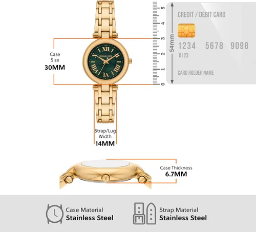 Miniatura 5 de Michael Kors Laney - Reloj de pulsera de acero inoxidable para mujer