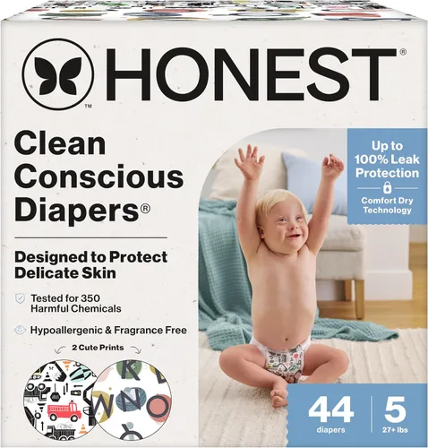 Miniatura 27 de The Honest Company Clean Conscious - Pañales para pieles delicadas, hasta un 100% a prueba de fugas, hipoalergénicos, sin fragancia, género neutro