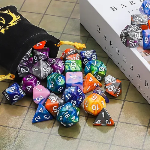 Miniatura 8 de CiaraQ Juego de dados poliédricos con bolsas negras, compatible con juegos de mesa de Dungeons and Dragons DND RPG MTG