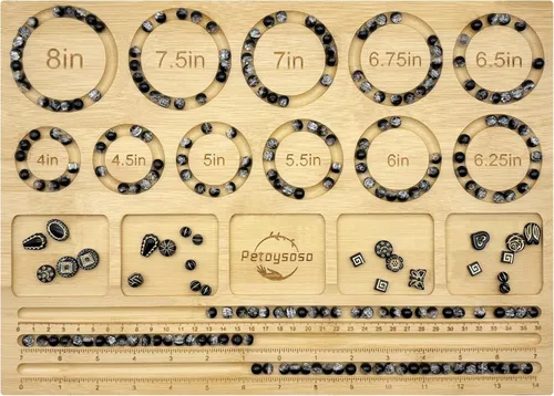 Miniatura 12 de Petoysoso Tableros de cuentas para la fabricación de joyas, tablero de cuentas de bambú para pulseras de joyería, tablero de cuentas de pulsera