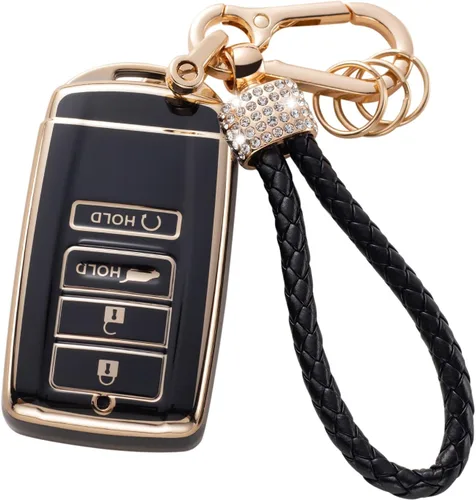 Miniatura 12 de Gematay Funda protectora para llavero VW Volkswagen con cordón para llavero, compatible con VW Jetta Golf Polo MK7 Passat Beetle Smart Key Case