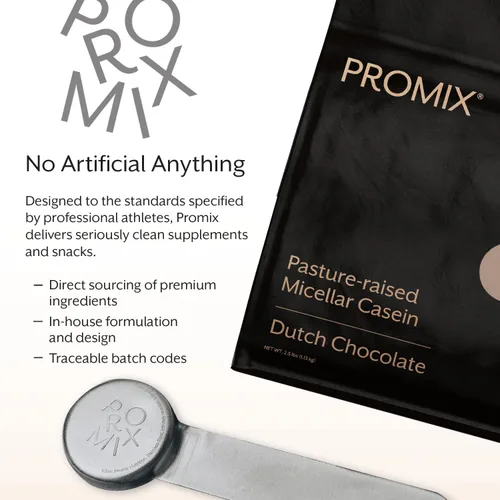 Miniatura 7 de ProMix Nutrition Proteína en polvo de caseína alimentada con pasto, criada en pasto, liberación lenta de 0.88 oz de caseína micelar – 0.18 onzas