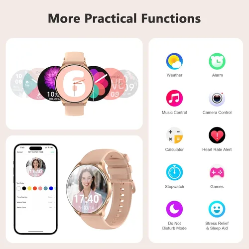 Miniatura 6 de Blackview Smart Watch for Women(Make/Answer Calls), 1.43''AMOLED Touchscreen Fitness Tracker with 100+ Sports Modes, Heart Rate/SpO2/Sleep Monitor/2