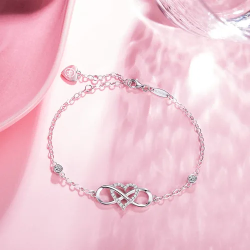 Miniatura 10 de BlingGem - Pulsera de plata esterlina 925, diseño de cruz, símbolo de buena fe, infinito clásico, religioso, multiuso, para mujer, adolescentes