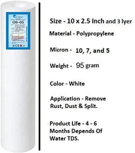 Miniatura 2 de OCEAN STAR - Filtro de sedimento de 5 micrones, 10 x 2.5 pulgadas, cartucho de filtro para toda la casa, compatible con filtros de agua, paquete