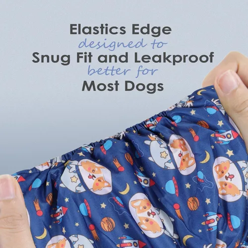 Miniatura 4 de wegreeco Pañales lavables para perros machos (patrón elegante), paquete de 3 (Perros graciosos, S)