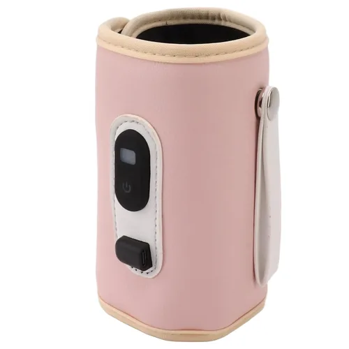 Miniatura 5 de Calentador de biberones USB, portátil, ajustable de 5 velocidades, para leche materna (rosa)