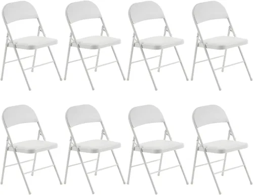Miniatura 30 de Paquete de 4 sillas plegables negras con cojín acolchado y respaldo para interiores y exteriores, silla plegable comercial apilable portátil
