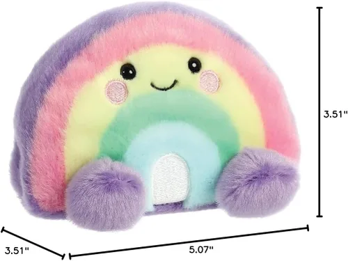 Miniatura 7 de Aurora, 33577, Palm Pals Vivi Rainbow 5 pulgadas, juguete suave, rosa, morado, amarillo
