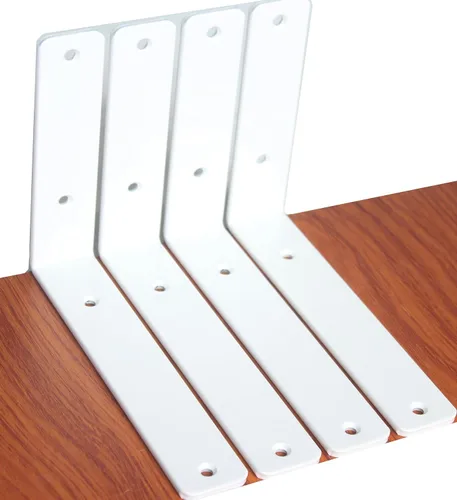 Miniatura 39 de Paquete de 12 soportes de estante en L de 8 pulgadas de largo x 6 pulgadas de alto x 1.5 pulgadas de ancho, 5 mm de grosor, soporte de estante en L