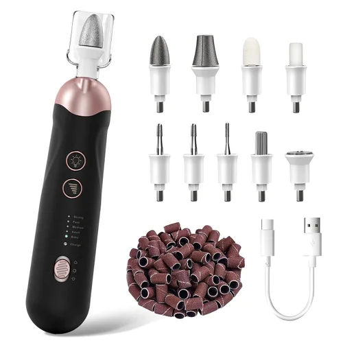 Kit profesional de manicura y pedicura, juego de limas eléctricas inalámbricas, herramientas de pedicura recargables para pies, 5 velocidades,