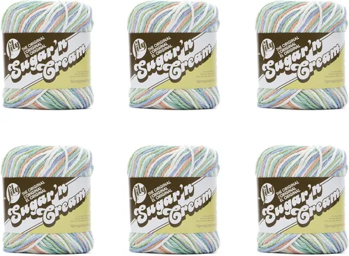 Miniatura 29 de Lily Sugar'N Cream - Ovillo de camuflaje rosa de gran tamaño, paquete de 6 unidades de 3.00 oz/3 onzas, algodón, 4 medianos (peinado), 150 yardas