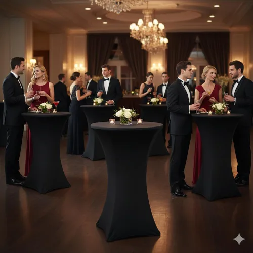 Miniatura 2 de Mantel de 30 pulgadas para mesa redonda, funda para mesa, Negro