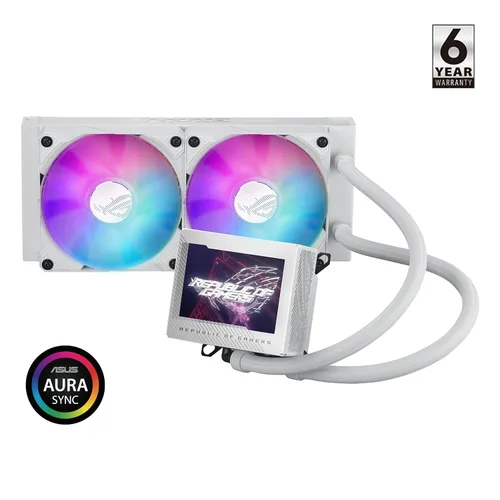 Miniatura 2 de ASUS ROG Ryujin III 240 ARGB WHT Enfriador líquido para CPU todo en uno con radiador de 240 mm. Bomba Asetek de 8ª generación, 2 ventiladores ARGB
