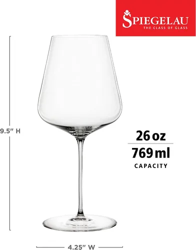 Miniatura 3 de Spiegelau Definition Copas de Vino Bordeaux, Copas de Cristal Transparente para Vino Tinto, Cristalería Elegante con Tallo, Bar en Casa, Fiesta