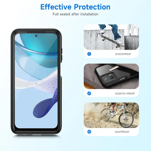 Miniatura 7 de seacosmo Funda diseñada para Motorola Moto G 5G (2023)/Power 5G (2023), con protector de pantalla integrado, protección de cuerpo completo a prueba