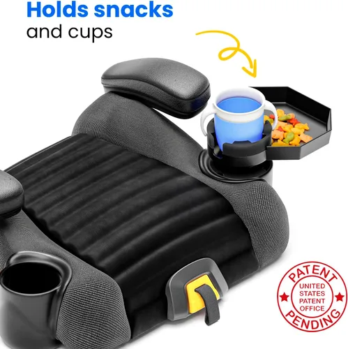 Miniatura 3 de Bandeja de viaje para niños, base grande, bandeja para asiento de automóvil y portavasos de automóvil, bandeja para aperitivos, entretenimiento