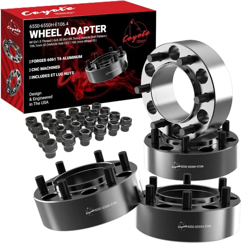 Miniatura 44 de Wheel Accessories Parts 4 adaptadores de espaciadores de rueda centrados en buje de 6 x 5.5, 0.236 x 5.500 in, 1.25 pulgadas de grosor, 3.063 in