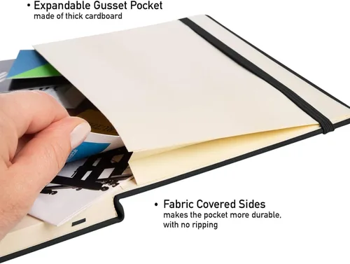 Miniatura 5 de Simply Genius Cuadernos A5, negro, paquete de 4, tapa dura, cuadrícula punteada para el trabajo y la escuela