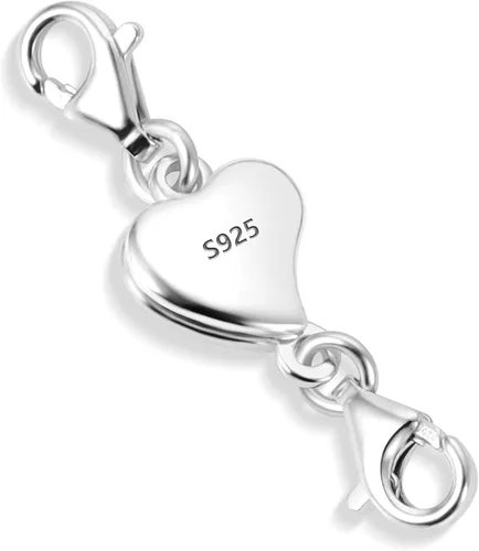 Miniatura 14 de Collar magnético de corazón de oro de 14 quilates, cierres y cierres de plata de ley 925, cierre de langosta doble, cierres magnéticos de joyería