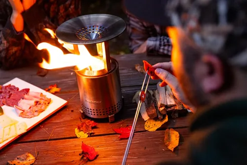 Miniatura 6 de Solo Stove Mesa - Deflector de calor, con 3 patas desmontables, accesorio para hoguera Mesa, captura y redirige el calor, acero inoxidable 304