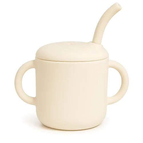 Miniatura 9 de Vaso de silicona con popote para bebés de 6 meses en adelante, 6 onzas, libre de BPA, taza de entrenamiento de silicona de grado alimenticio