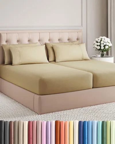 Miniatura 76 de Juego de sábanas Queen de 6 piezas, sábanas tamaño Queen, ropa de cama suave de lujo de hotel, refrescante, cómoda y transpirable, 1 encimera, 1 26
