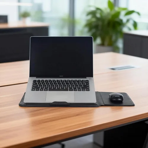 Miniatura 7 de Funda para portátil con soporte y alfombrilla de ratón 15-16 pulgadas Funda para portátil Funda para Chromebook Cubierta protectora de cuero