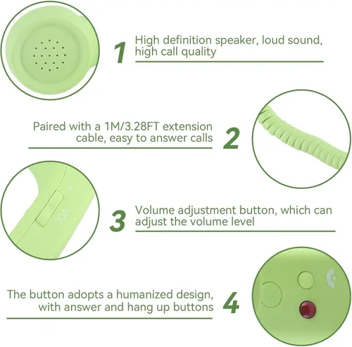 Miniatura 6 de Auricular retro para teléfono, teléfono celular con conector de 0.138 in, receptor de teléfono móvil, auriculares antiguos, receptor de mano