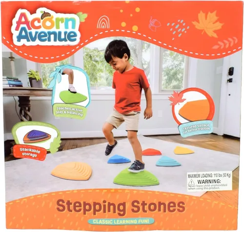 Miniatura 6 de Piedras de equilibrio para niños (paquete de 6), antideslizantes, habilidades motoras gruesas y juego en interiores y exteriores, piedras de salto