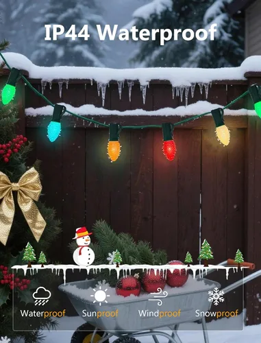Miniatura 4 de 5 paquetes de bombillas LED C7 para luces navideñas, bombilla nocturna de base E12 de candelabro de ahorro de energía de 0.6W, bombillas de repuesto
