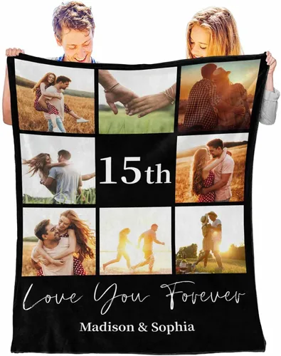 Miniatura 13 de D-Story Mantas personalizadas con fotos, regalos personalizados para parejas, regalos de aniversario y cumpleaños para esposa, marido, novia, novio