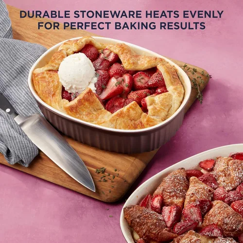 Miniatura 4 de Juego de ollas de cerámica CorningWare con tapas resistentes a las astillas y grietas, apto para microondas, lavavajillas, horno, congelador