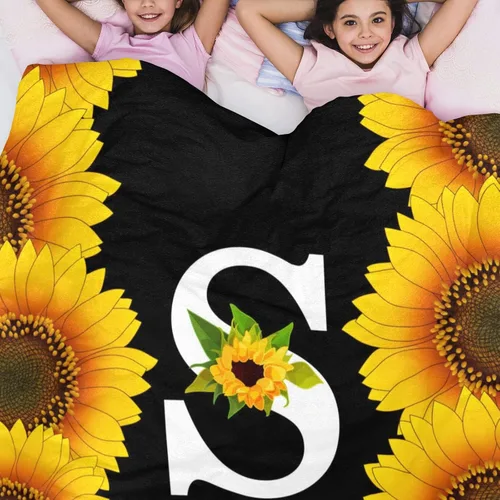 Miniatura 5 de Manta personalizada de girasoles con nombre, mantas de bebé personalizadas para niñas y niños, mantas personalizadas con iniciales, manta con nombre