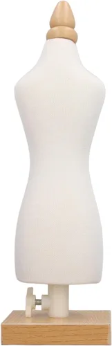 Mini maniquí de forma de vestido femenino ajustable con base de madera, adecuado para coser y hacer patrones, detalles delicados, portátil para