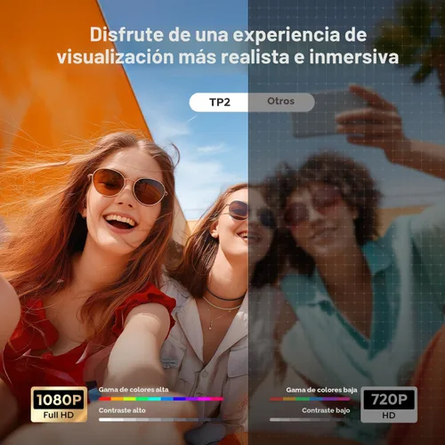Miniatura 7 de Mini-proyector con WiFi6 y Bluetooth bidireccional 5.4, soporte 1080P 4K, [aplicaciones integradas y Android 14 2026] Proyector de película portátil