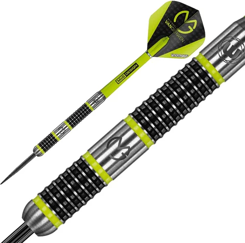 Miniatura 2 de WINMAU Michael Van Gerwen MvG Aspire - Juego de dardos con punta de acero de tungsteno con vuelos de prisma y ejes de nailon (tallos)
