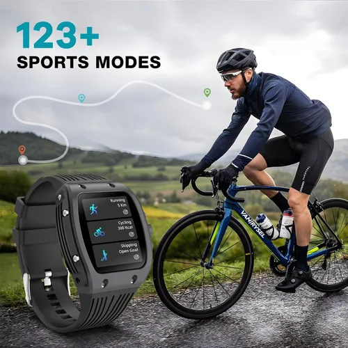 Miniatura 5 de Relojes inteligentes para hombre, reloj inteligente con pantalla táctil cuadrada HD de 1.76 pulgadas, monitor de frecuencia cardíaca, SpO2/sueño