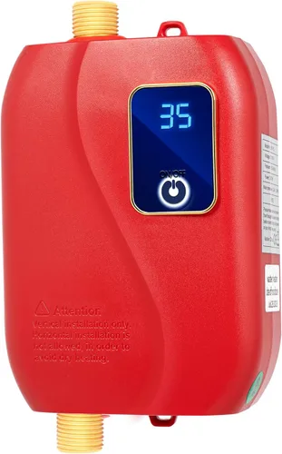 Calentador de agua instantáneo sin tanque, pequeño, eléctrico, sin tanque, calentador de agua caliente, grifo de lavado de cocina, temperatura