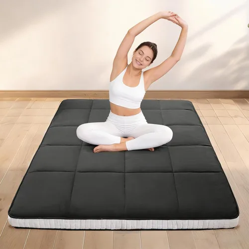 DoCred Colchón de futón japonés de tamaño individual, colchón de futón extra grueso, colchón japonés plegable para adultos, almohadilla de dormir de