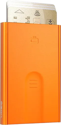 Miniatura 36 de ÖGON -DESIGNS- Tarjetero automático de aluminio, protección RFID contra fraude y desmagnetización, cartera delgada y minimalista para hombres