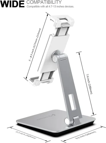 Miniatura 5 de Inifispce Soporte de tableta ajustable multiángulo y soporte de tableta de aleación de aluminio pesado para pantalla de 4.7 '' a 13'' Microsoft
