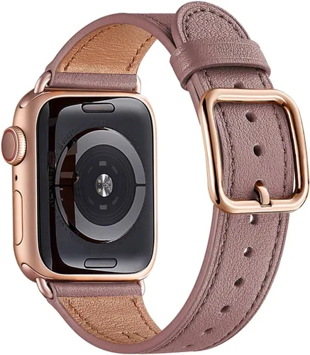 Miniatura 20 de MNBVCXZ Correas de cuero compatibles con Apple Watch para mujeres, correa de repuesto genuina para iWatch Series 11 10 9 8 7 6 5 4 3 2 1 SE 3 SE 2