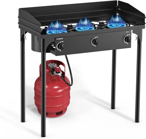 Miniatura 9 de Camplux Quemador de Propano 130,000 BTU, Quemadores de Gas Individuales, Estufa de Exterior para Elaboración de Cerveza Casera, Fritura de Pavo