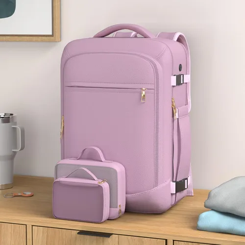 Miniatura 2 de Mochila de viaje para mujeres y hombres, mochila aprobada para vuelos de 40 L, bolsa de viaje para artículos personales con múltiples bolsillos