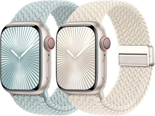 Miniatura 22 de Bandas elásticas trenzadas con cierre magnético compatibles con Apple Watch de 1.496 pulgadas, 1.575 pulgadas, 1.614 pulgadas, 1.654 pulgadas, 1.732
