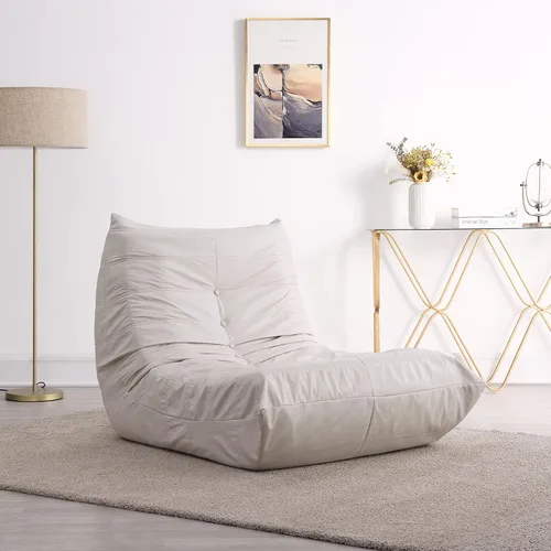 Miniatura 19 de Quarte Moderna silla tapizada de ocio, silla giratoria de tela de peluche con ruedas móviles y 3 almohadas, perfecta para sala de estar y dormitorio
