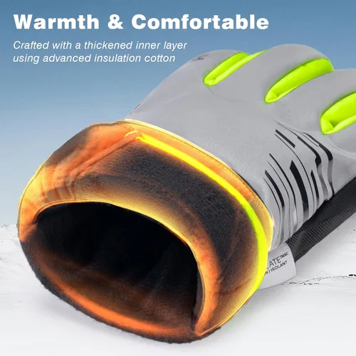 Miniatura 2 de ROCKBROS Guantes de invierno para clima frío, guantes de ciclismo para hombres y mujeres, resistentes al agua, pantalla táctil, resistentes al