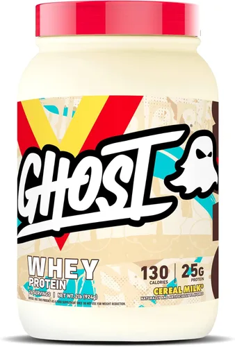 Ghost 100% - Proteína de suero de leche en polvo, 2 libras, 857640006158, Leche de cereales, 1